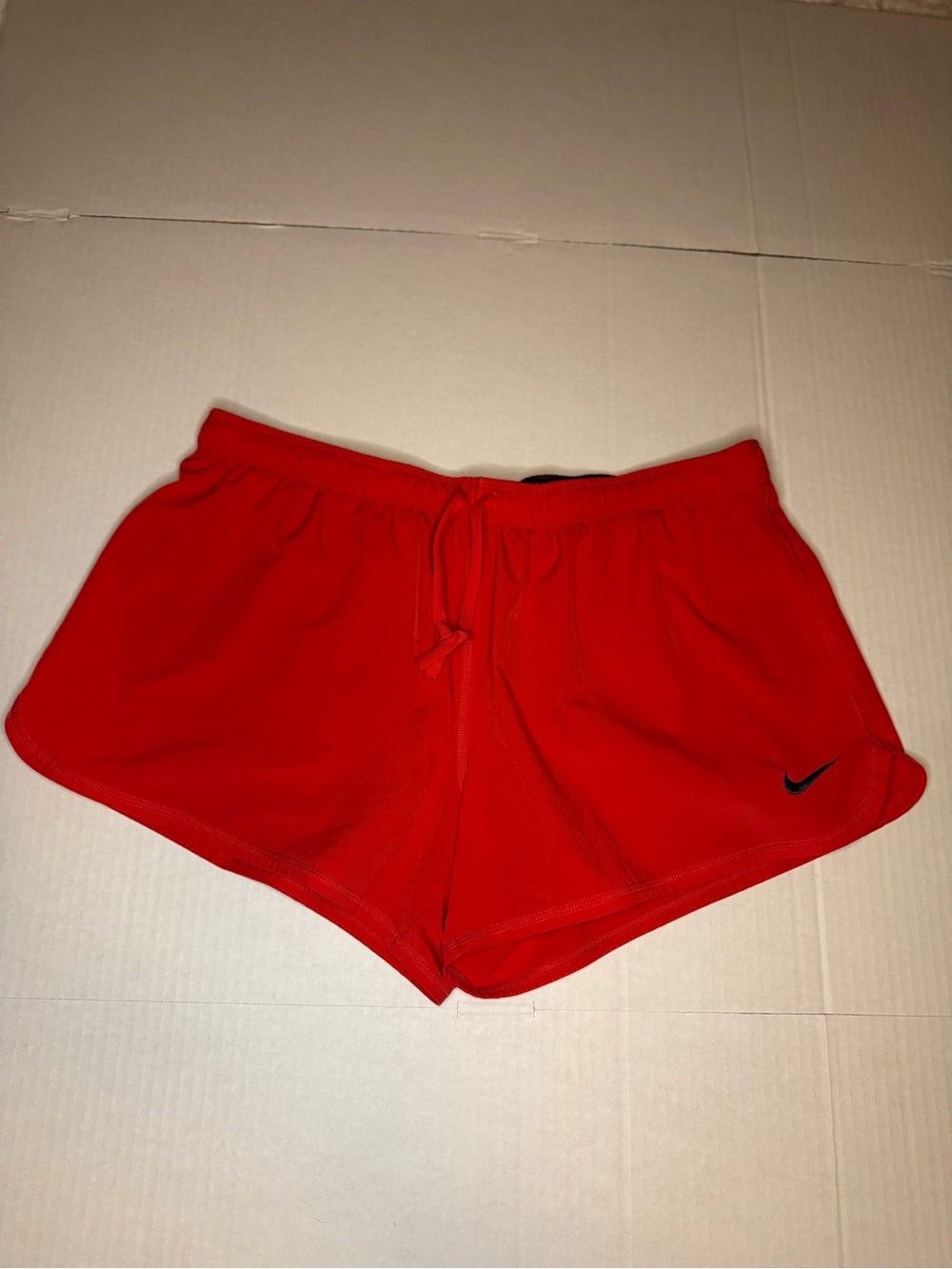 Nike Women's Red Athletic Shorts with Spandex Lining